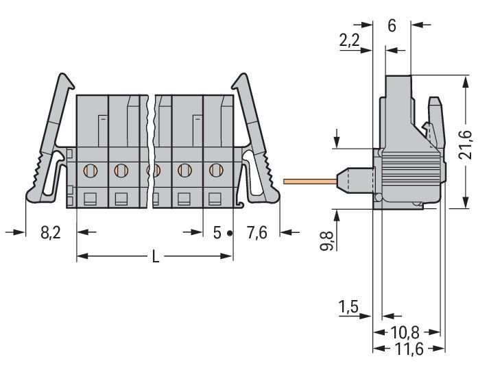 Federleiste f. Reihenklem. 232-240/005-000/039-