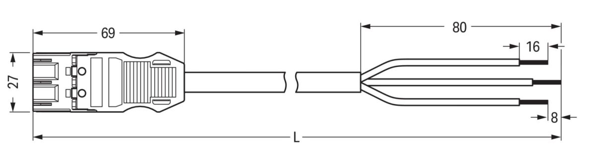 konfekt. Anschlussleitung 771-9293/3217-101