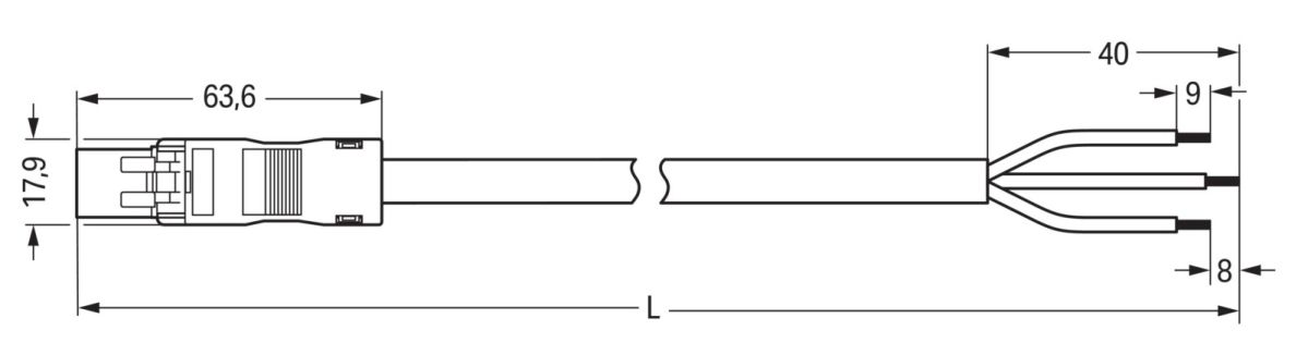 konfekt. Anschlussleitung 891-8993/205-202