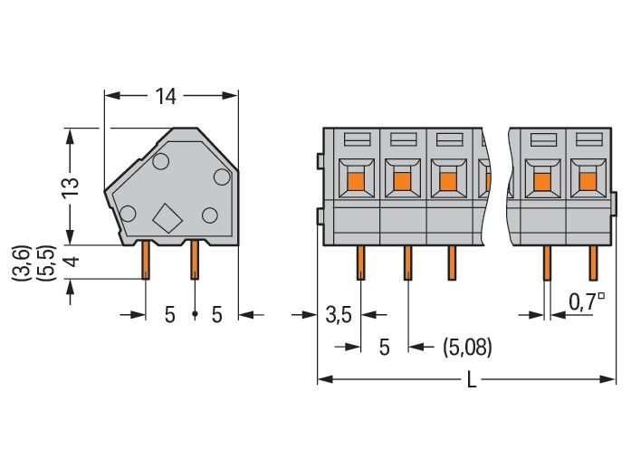 Leiterplattenklemme 236-404/000-009/999-