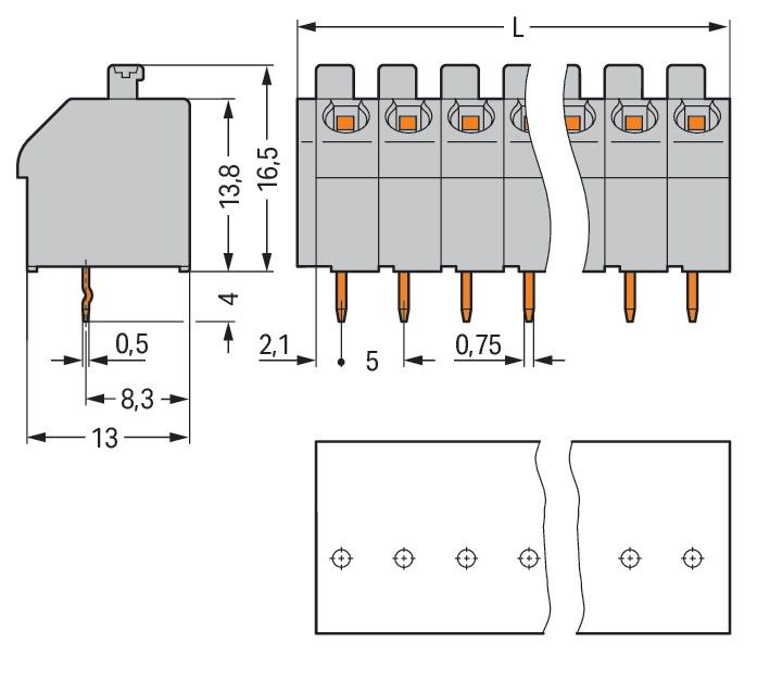 Leiterplattenklemme 250-505/000-006