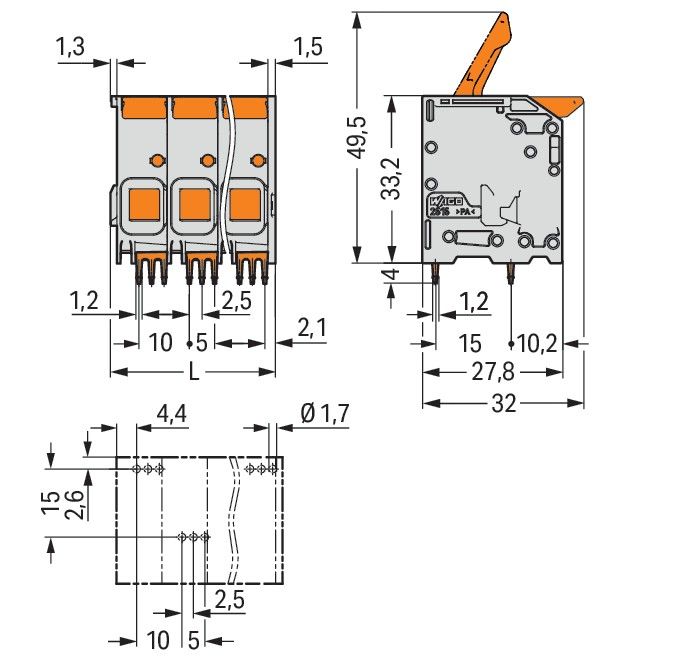 Leiterplattenklemme 2616-1102/020-016