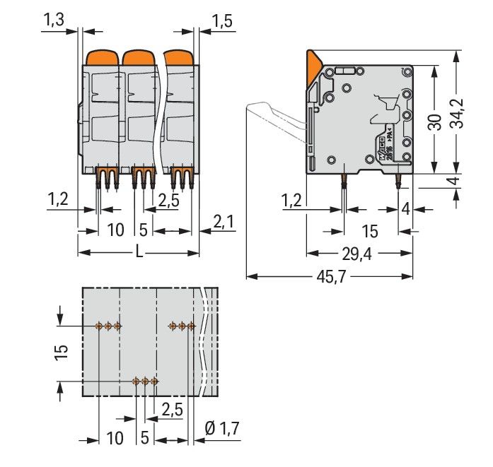 Leiterplattenklemme 2616-3102/020-016