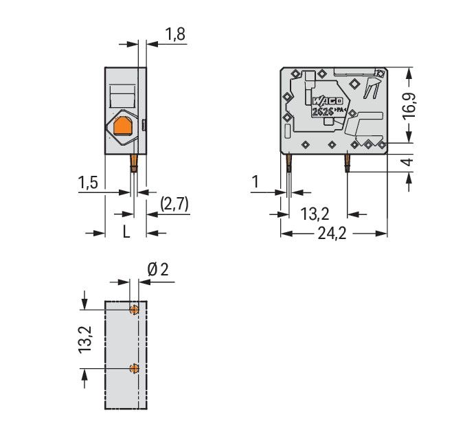 Leiterplattenklemme,6 mm² 2626-1101/000-006