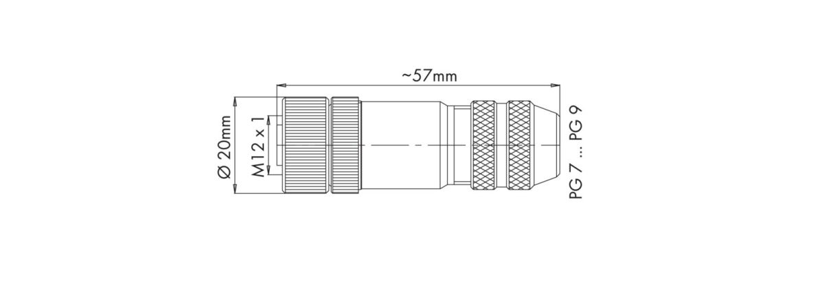 M12-Bu axial 5-polig 756-9412/060-000