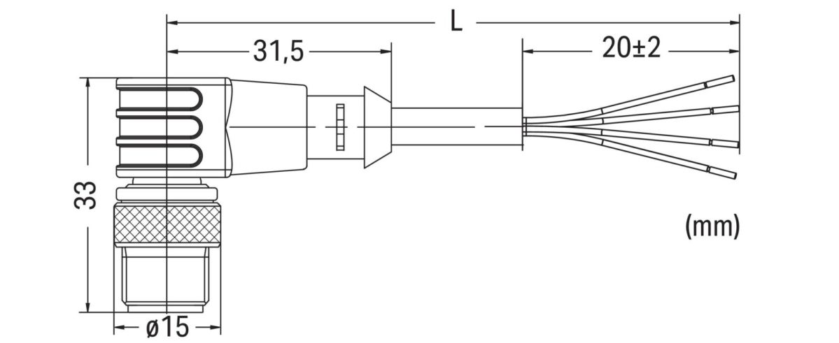 Power-Leitung M12A-St. 756-3104/040-050