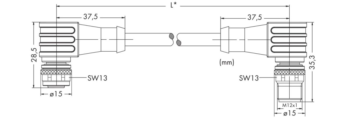 PROFIBUS-Leitung M12B-Bu. 756-1106/060-100