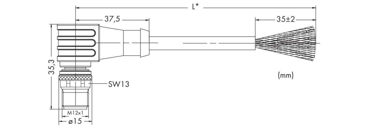 PROFIBUS-Leitung M12B-St. 756-1104/060-065