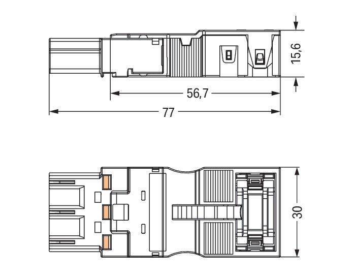 Steck. m. Zugentlastungsg. 770-213/035-000