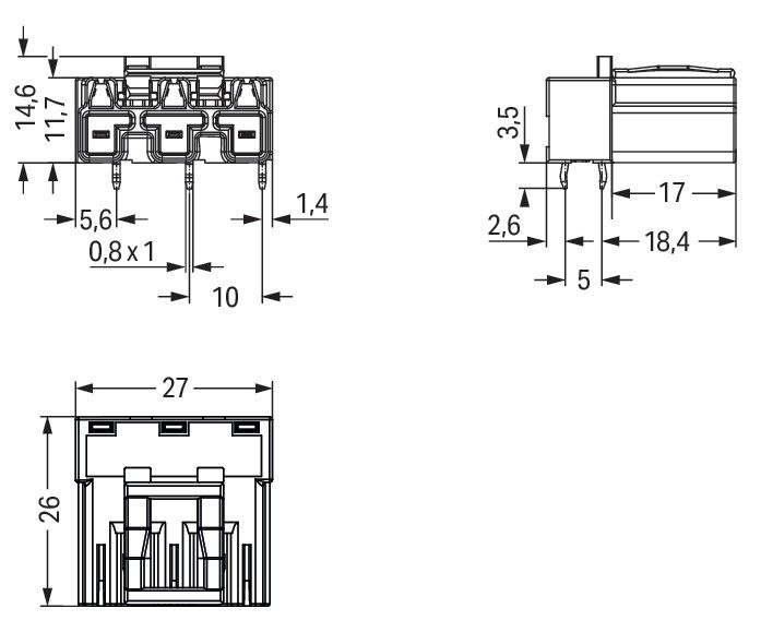 Stecker für Leiterplatten 770-893/011-000