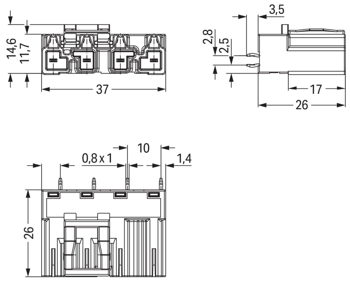 Stecker für Leiterplatten 770-894/081-000