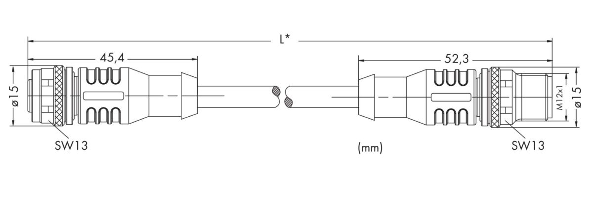 Systembusleitung M12B-Bu. 756-1305/060-070