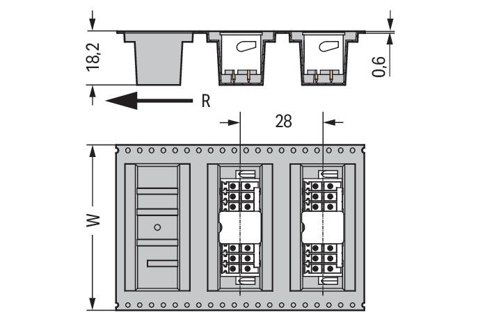 THR-Stiftleiste 2-reihig 713-1409/116-000/997