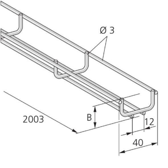 Gitterkanal GK 40x20 V2A