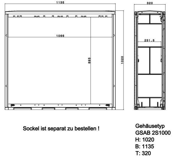 Normkabelverteilerschrank 2S1000PIMC