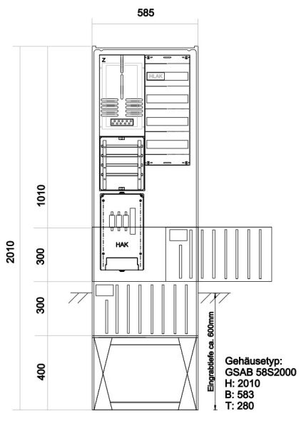 Zähleranschlußsäule 39.00.1P11V4