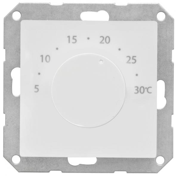 Kombi-Raumthermostat 230V 0,5A mit Zentralplatte 55 x 55 mm reinweiß