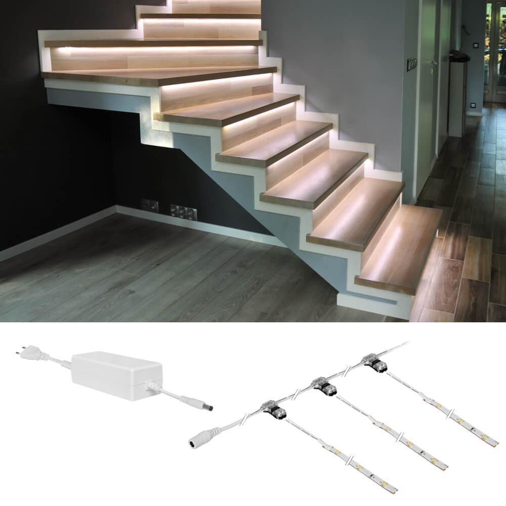 LED-Flexstreifenset für Treppen LEDs/21W, 2000 lm 2700K