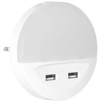 LED-Orientierungslicht 230V/0,3W 3000K 3 lm mit Sensor und USB-Ladegerät