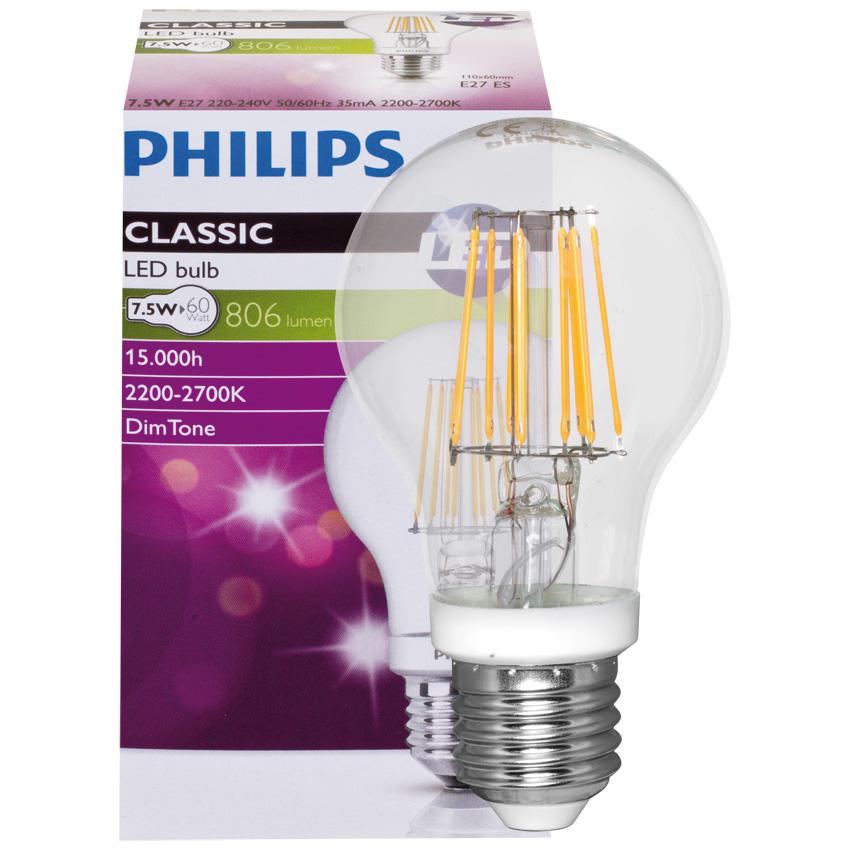 Filament-LED-Lampe, MASTER LEDBULB, DimTone, AGL-Form, klar, E27/240V