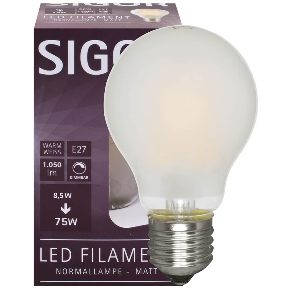 Filament-LED-Lampe AGL-Form matt E27/230V 9W, 1.055 lm