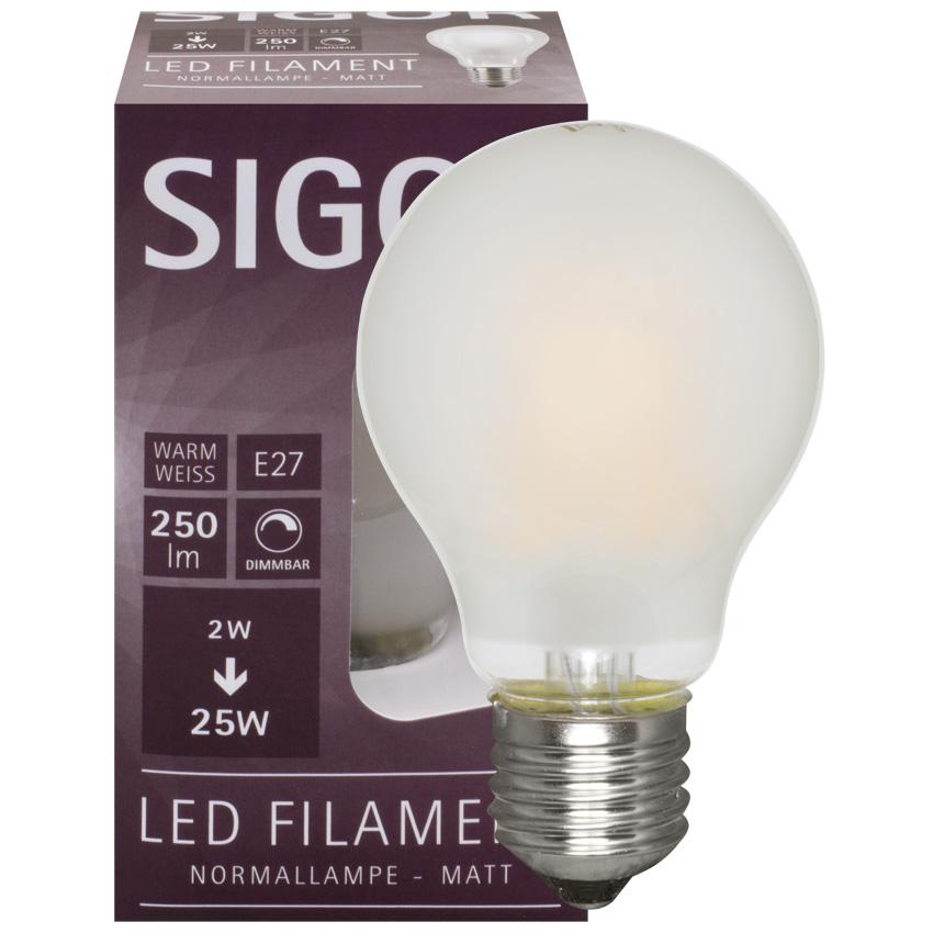 Filament-LED-Lampe AGL-Form matt E27/230V 2,5W, 250 lm