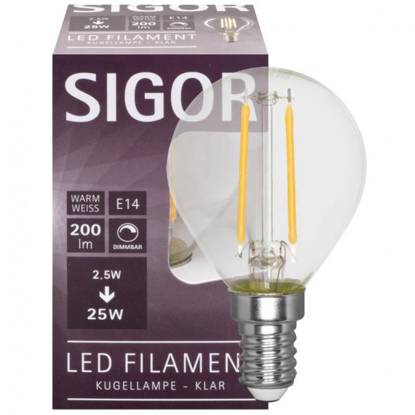 Filament-LED-Lampe Tropfen-Form, klar E14/240V