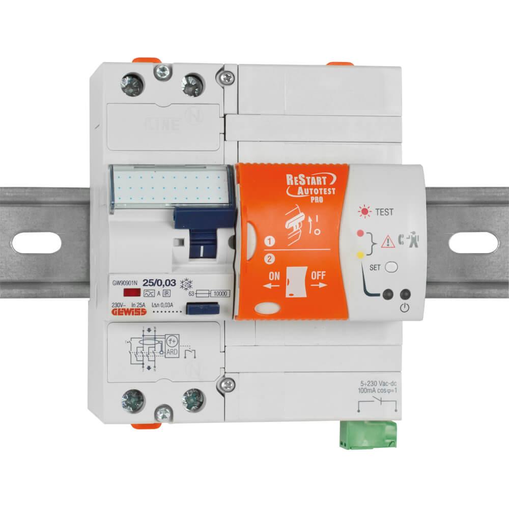 FI-Schutzschalter 2-polig 25A/0,03 RESTART AUTOTEST PRO