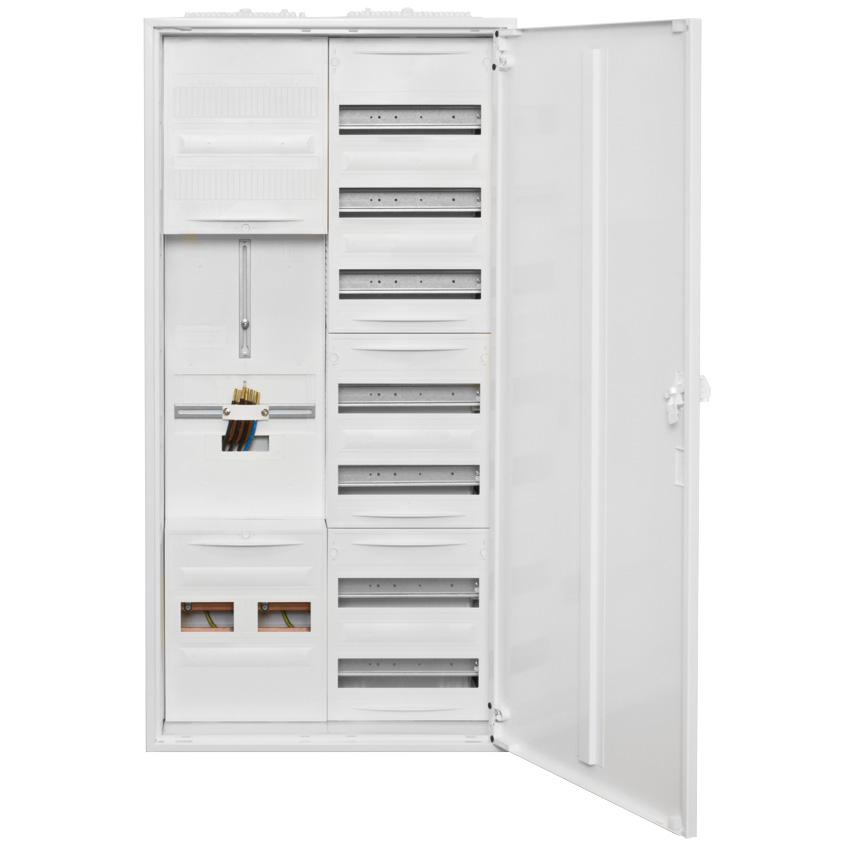 Zählerschrank, TAB/VDE 1 x 3-Punkt Zählerplatz 1 Verteilerfeld 7-reihig mit Sammelschiene 5-polig