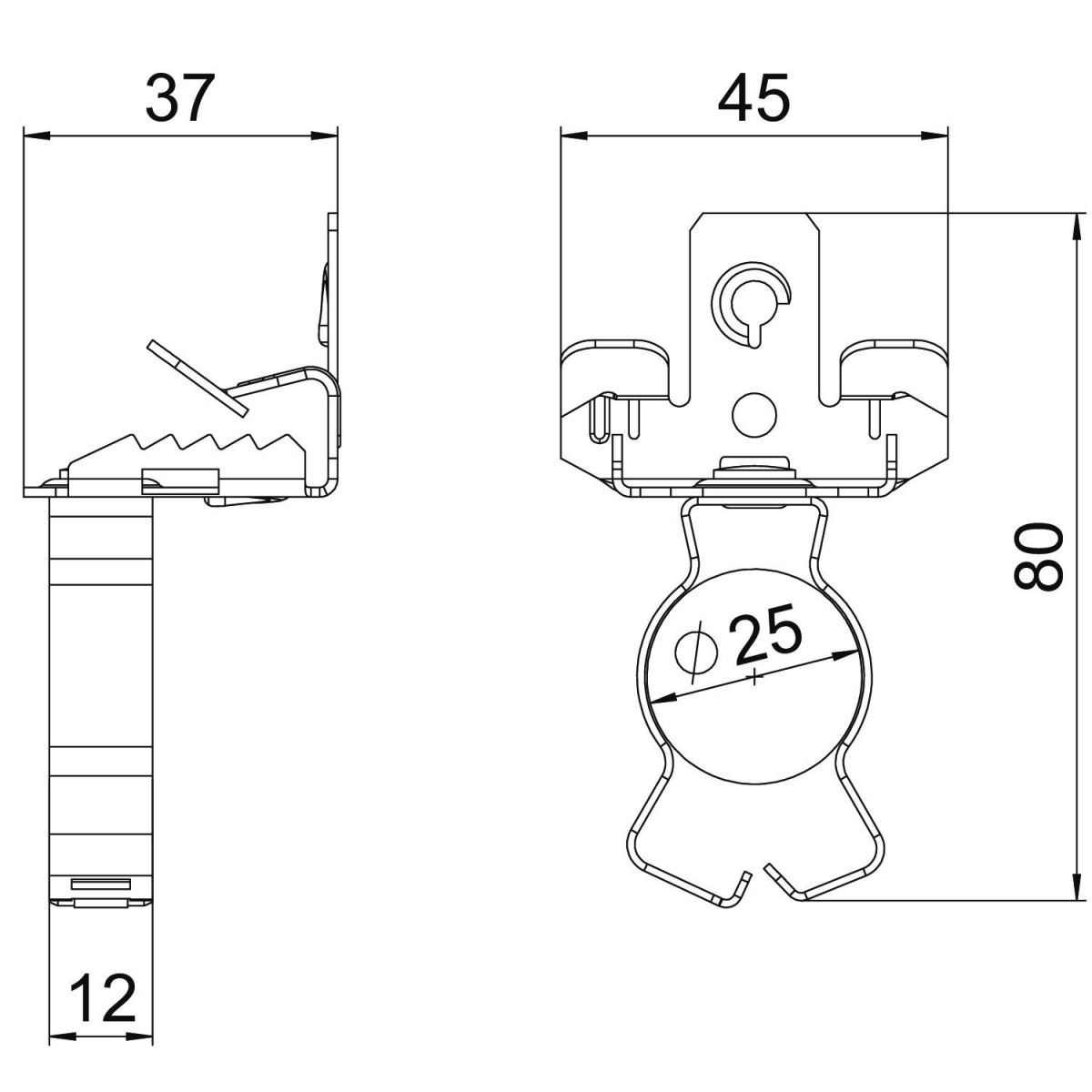 Trägerklammer SCVPC 3-7 D25