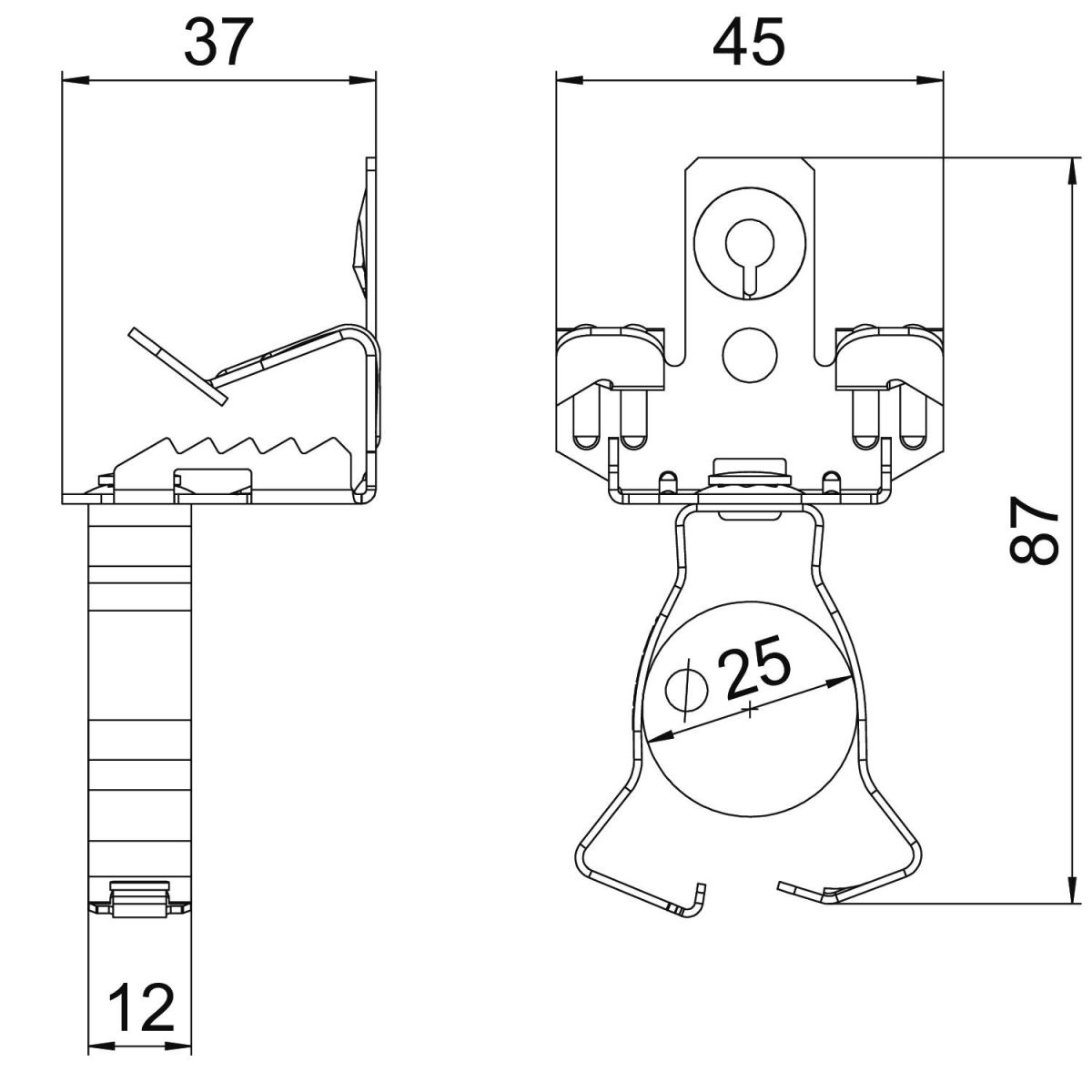 Trägerklammer SCVPC 7-13 D25