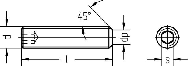 Gewindestift, Innen-6-Kant 1598/002/01 3x5