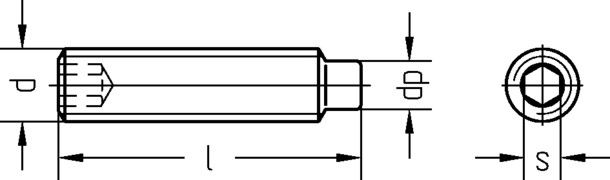 Gewindestift, Innen-6-Kant 1600/002/01 4x6