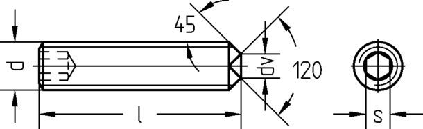 Gewindestift, Innen-6-Kant 1601/002/01 5x16