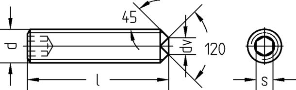 Gewindestift, Innen-6-Kant 1601/002/01 5x16