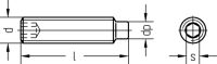 Gewindestift, Innen-6-Kant 1600/002/01 4x6