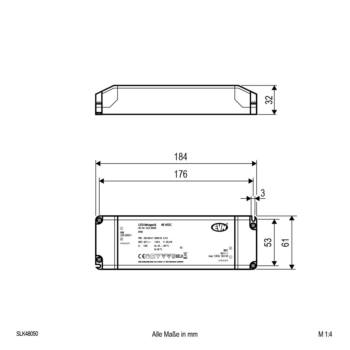 48V/DC LED-Netzgerät SLK48050