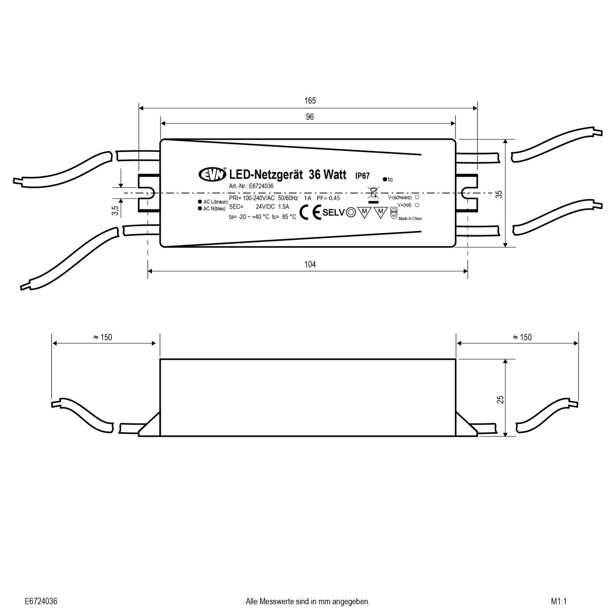 LED-Netzgerät 24V/DC E6724036