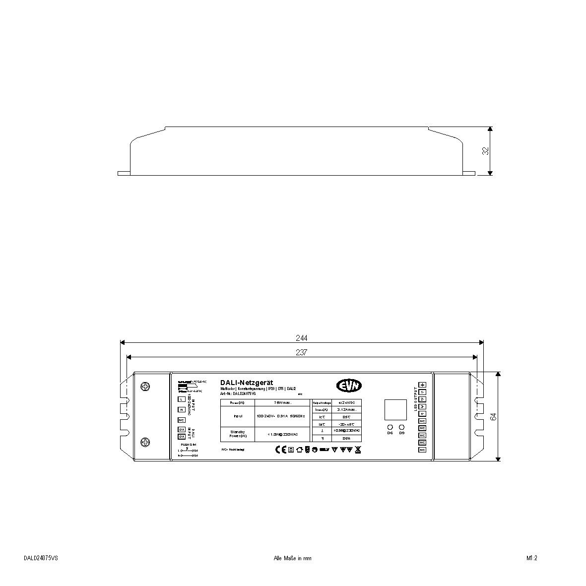 DALI Dimmer-Empfänger DALD24075VS