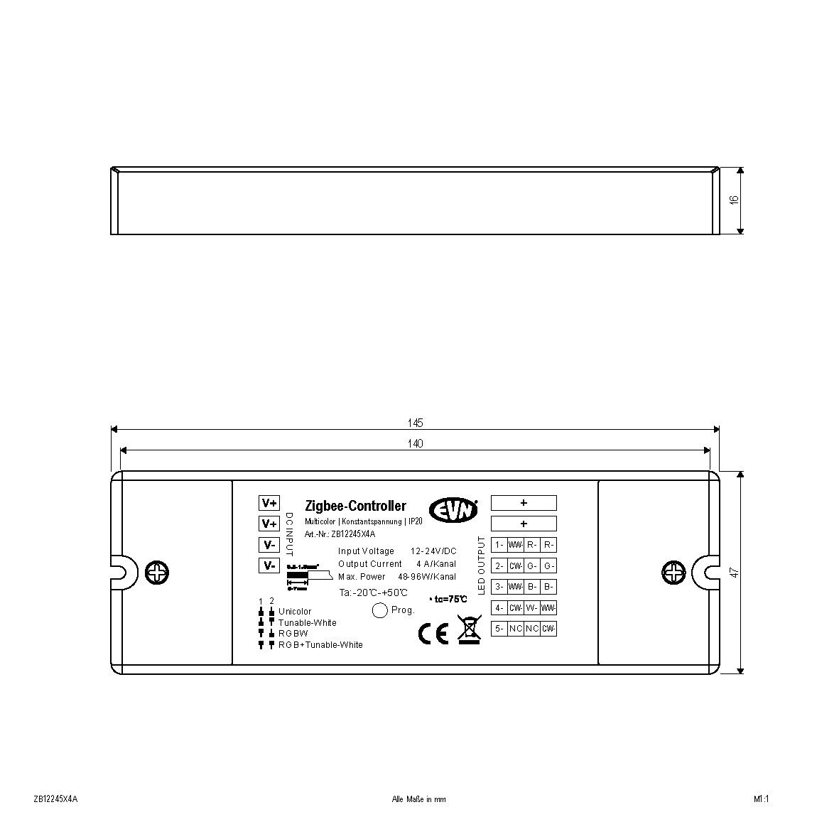 ZigBee MulticolorEmpfänger ZB12245X4A