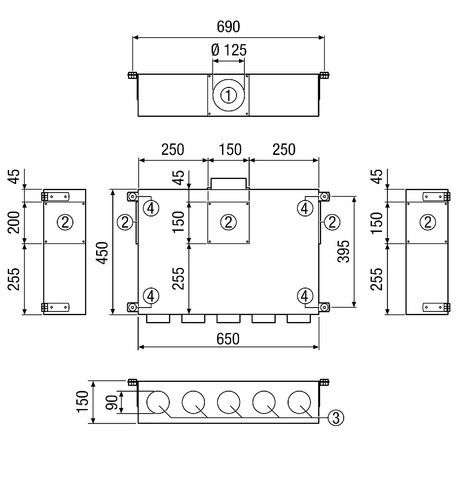 Luftverteiler MF-BV90-125-5