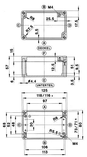 Aluminium Gehäuse GEHCA-150UNLVKS-SET