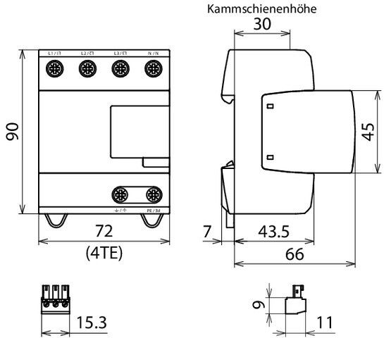 Kombiableiter DVA EMOB M 3P 255 FM