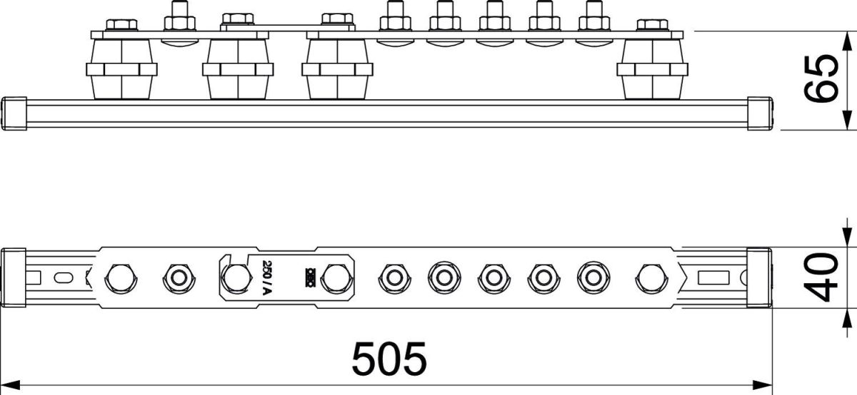 Potentialausgleichsschiene 1802 DC 5+1 CU