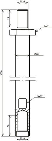 Tiefenerder schraubbar TE 20 3000 M16 STTZN