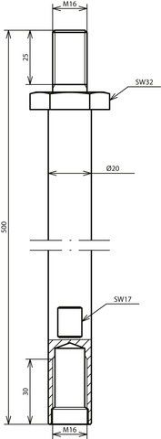 Tiefenerder schraubbar TE 20 500 M16 STTZN