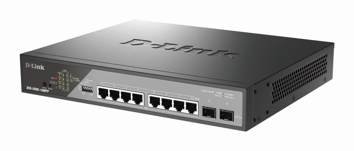 10-Port Gigabit Switch DSS-200G-10MPP/E