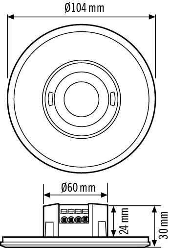 Decken-Bewegungsmelder MD-FLAT360i/8L.R. BK