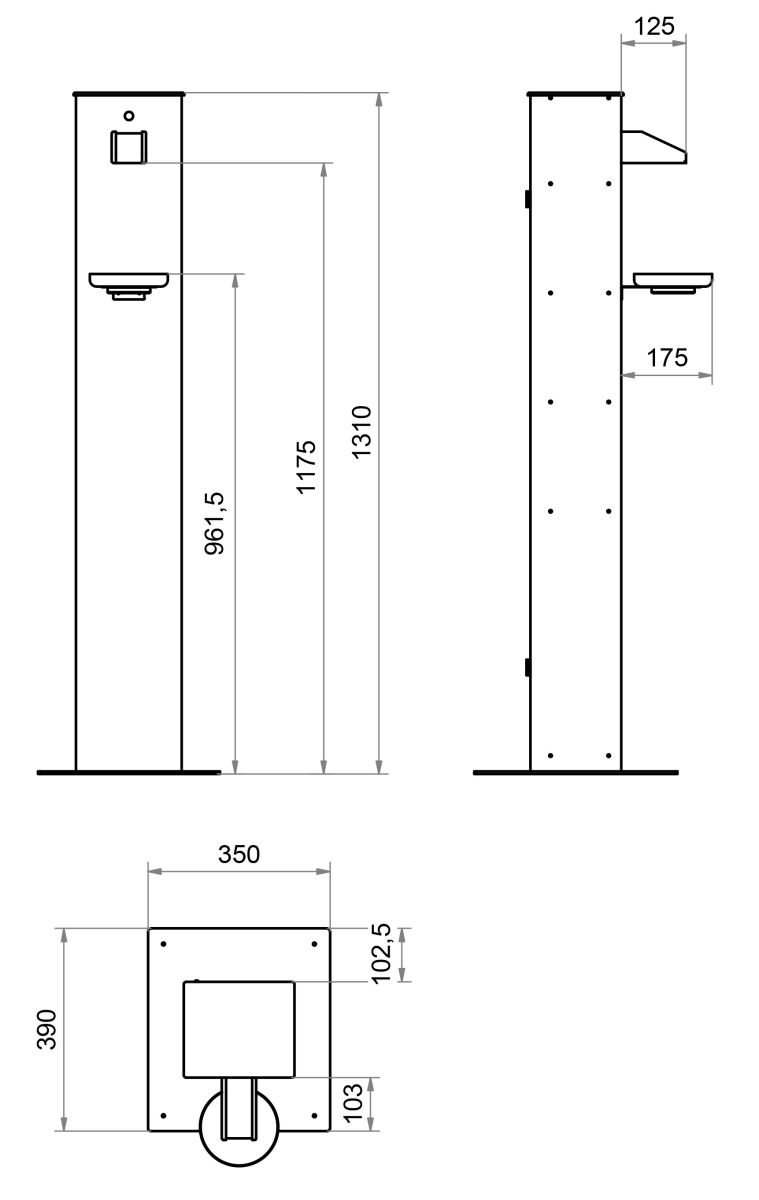 Hygienestation HGS-PF-1 gr/sw