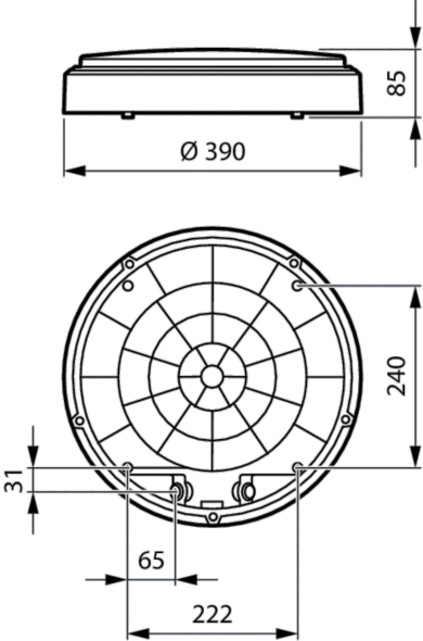 LED-Wand-/Deckenleuchte WL140VLED34S840PSUWH